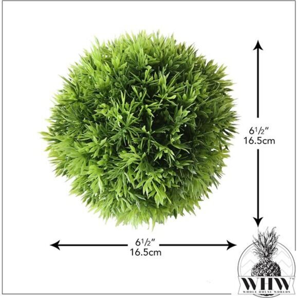 Artificial Grass Ball 6 inch Faux Green Topiary Globe Decorative Plant Home Deco - Picture 3 of 7